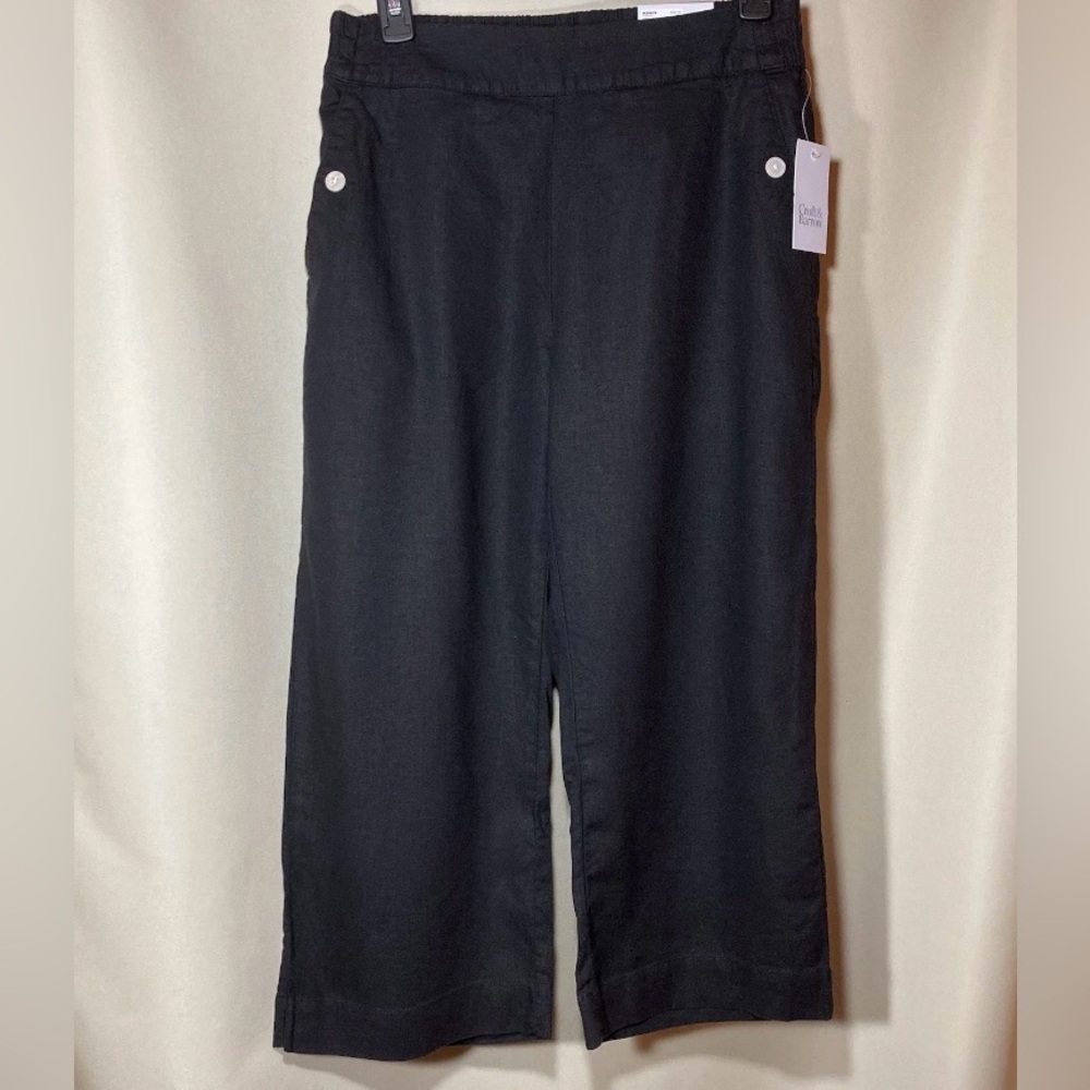 Women’s Croft & Barrow Black Wide-Leg Capri Pull-On Pants
